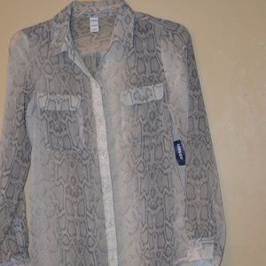 Old Navy NEW  animal print blouse- size XS